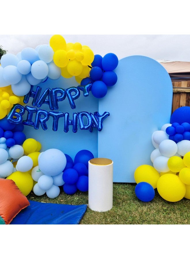 Blue And Yellow Balloon Arch Kit, 105 Pcs Royal Blue White Yellow Balloon Garland Kit Yellow Light Blue Latex Party Balloons For Baby Shower Anniversary Birthday Wedding Graduation Party Decorations