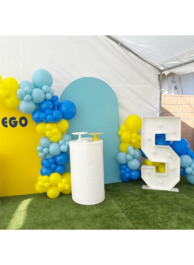 Blue And Yellow Balloon Arch Kit, 105 Pcs Royal Blue White Yellow Balloon Garland Kit Yellow Light Blue Latex Party Balloons For Baby Shower Anniversary Birthday Wedding Graduation Party Decorations