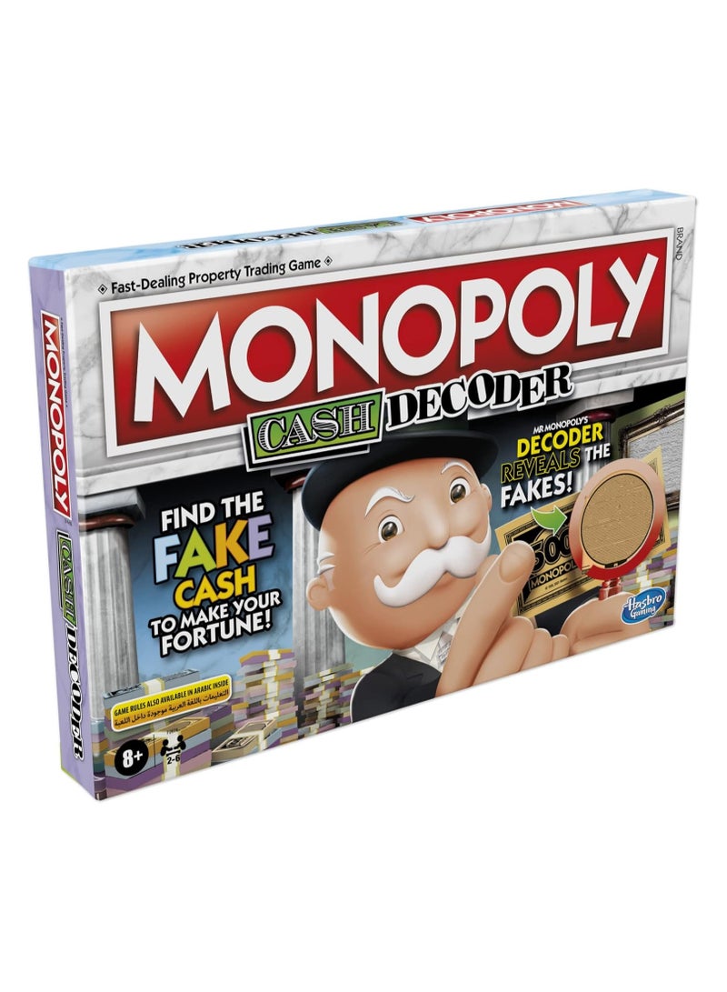 Monopoly Crooked Cash Board Game For Families and Kids Ages 8 and Up, Includes Mr. Monopoly's Decoder