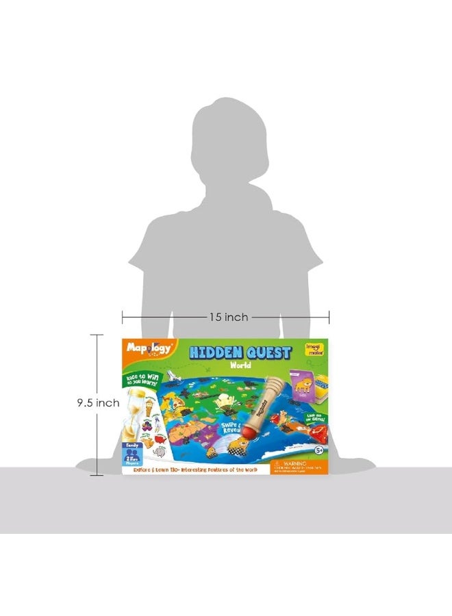 Imagimake Mapology Hidden Quest Board Game, Magical Swipe & Reveal, Ages 5-12, 4 Players, Educational Toys for Kids 6-8, Super Swiper, Gift for 6 Year Old Girl/Boy