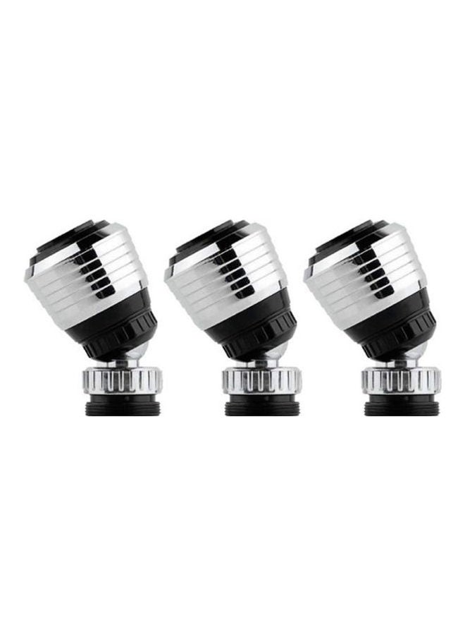 Faucet Filter Aerator Sprayer, Sink 360 Swivel Water Tap Saving For Kitchen Bathroom, Set Of 3 Silver/Black 62x36x23.5mm