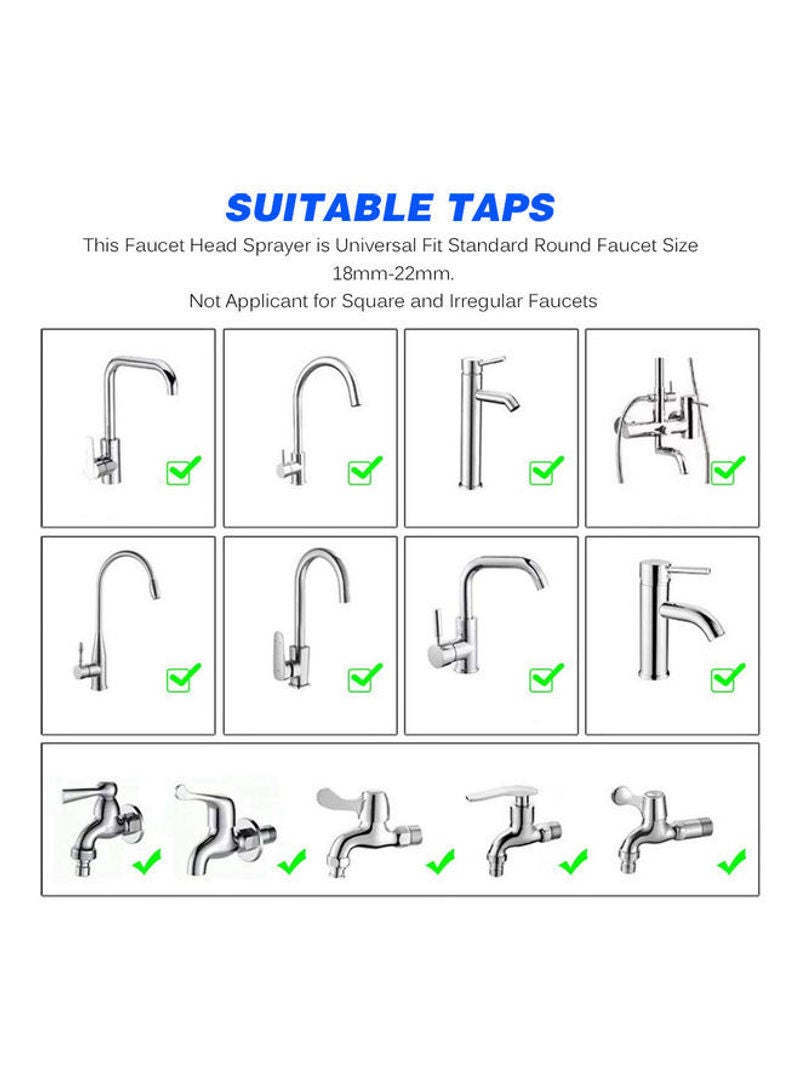 360° Movable Kitchen Tap Head White 9x5.5x5.5cm