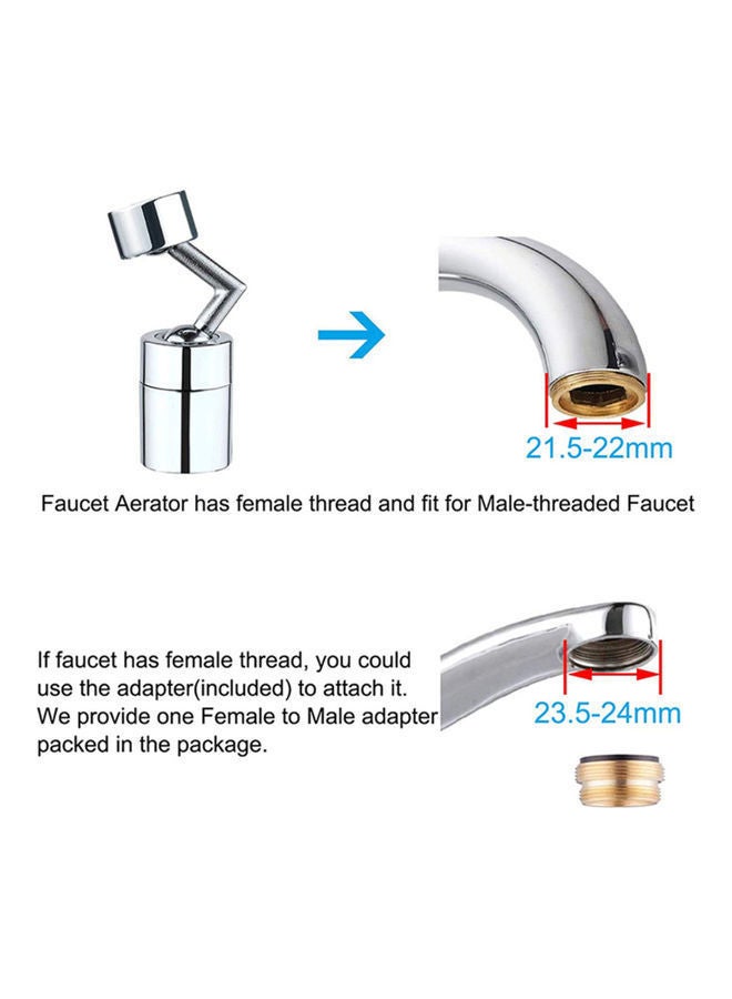 Multiple Angle Rotation Faucet Outer Adapter Silver