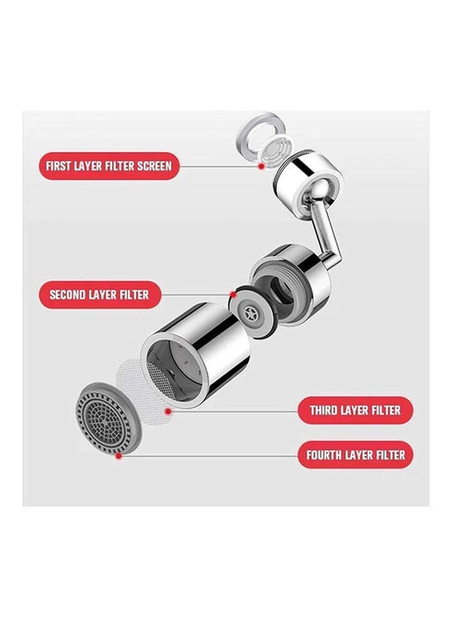 Multiple Angle Rotation Faucet Outer Adapter Silver