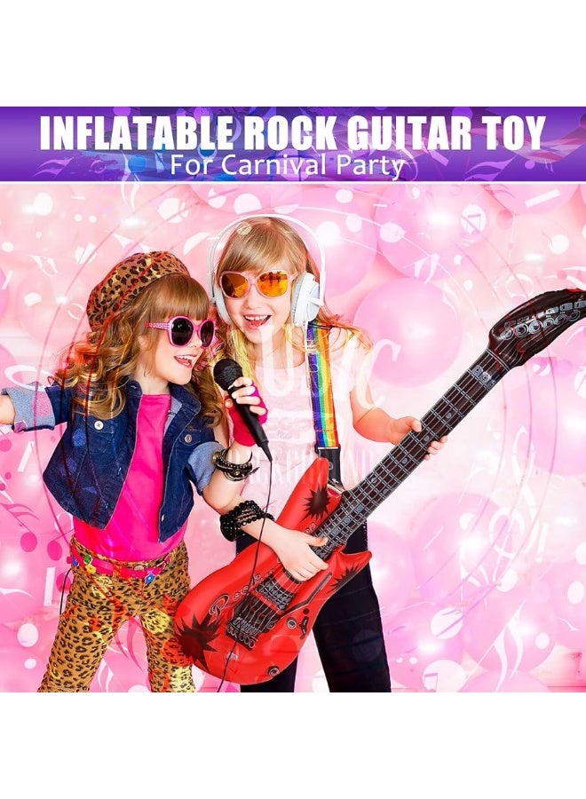 Tatuo 12 Pieces Inflatable Guitar Blow up Guitar Assorted Colors Inflatable Fake Party Prop Guitar Inflatable Rock Star Electric Guitars for 80s 90s Themed Carnival Birthday 36 Inch