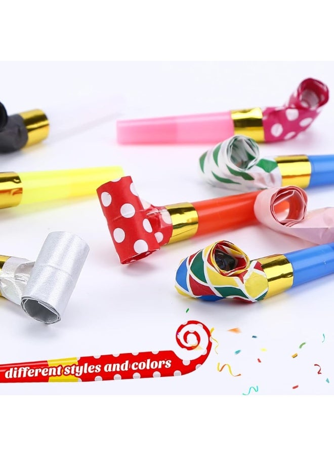 Koogel 100 Pcs Party Blower, Colorful Birthday Noisemakers Birthday Blow Horns Party Whistles New Years Party Noisemakers Whistles Party Blowouts Party Favors Noise Makers