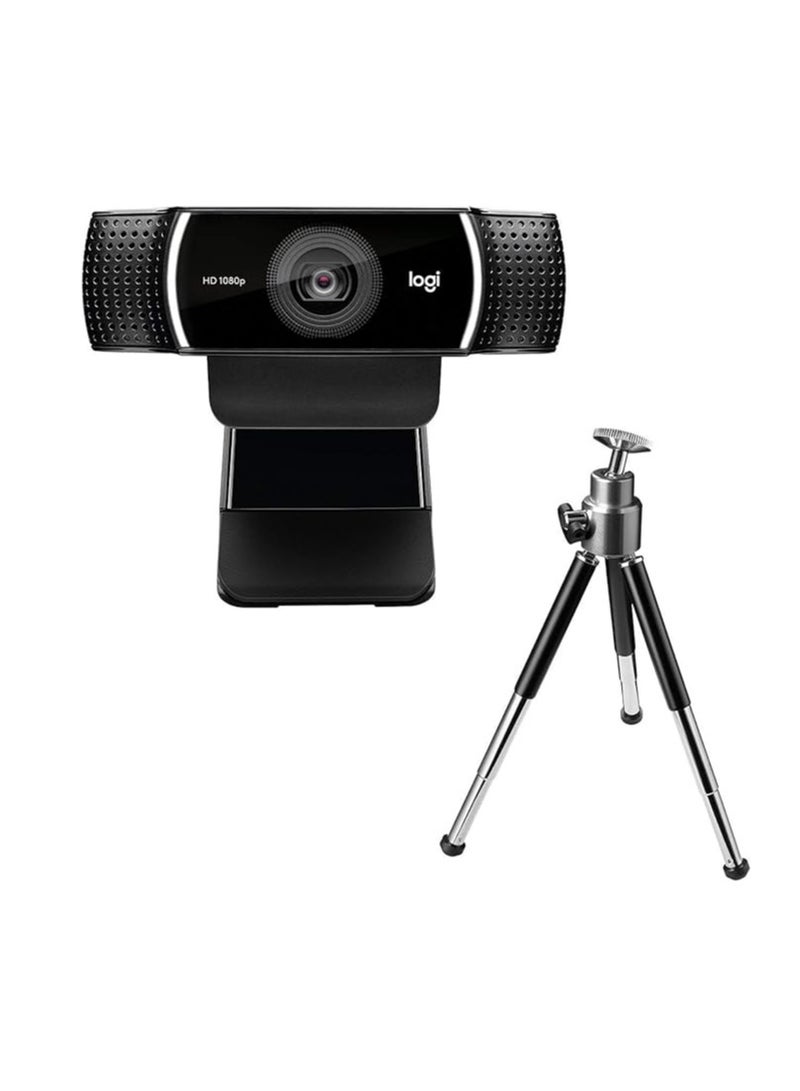 C922 Pro Stream Webcam, HD 1080p/30fps or HD 720p/60fps Hyperfast Streaming, Stereo Audio, HD light correction, Autofocus, For YouTube, Twitch, XSplit, PC/Mac/Laptop/Macbook/Tablet - Black