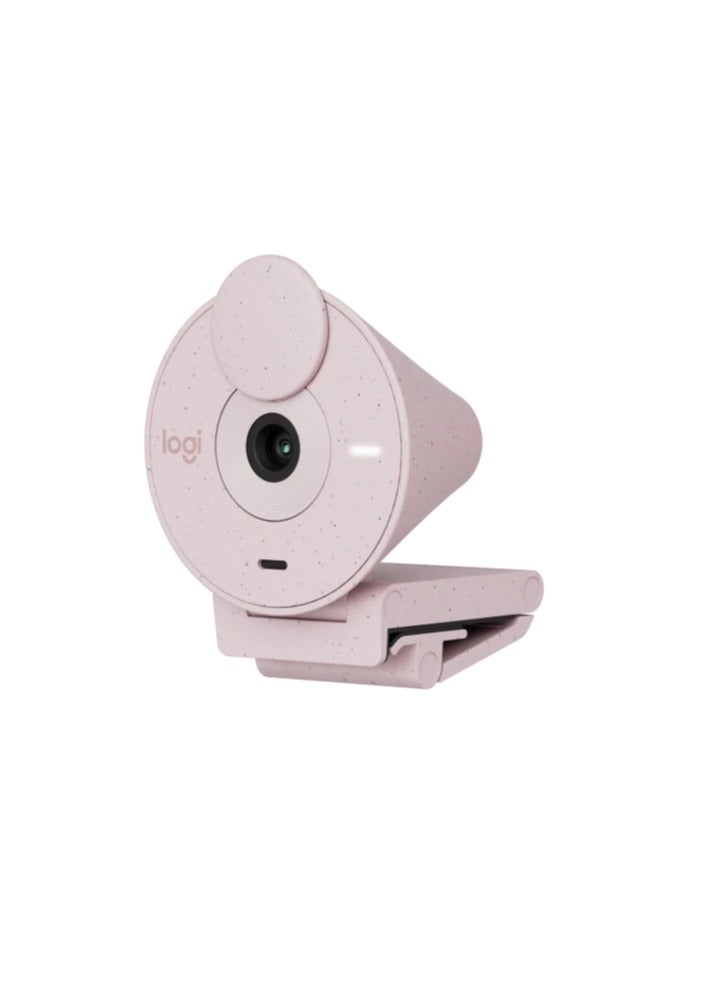 Brio 300 Full HD Webcam, 2MP Camera, 70° Viewing Angle, Privacy Shutter, Light Sensor, 30 fps Video Recording Speed, USB-C Interface, 1.22m Mic Pick Up Range, Rose Pink | 960-001448