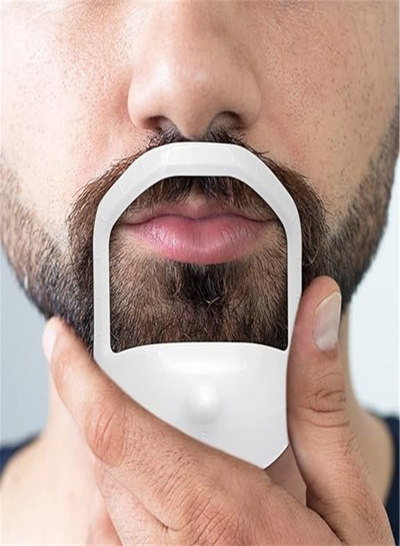 5 Piece Set Beard Styling Plastic Trimming Templates Reusable Styling Guide Templates Barber Shop Grooming Accessories （White）