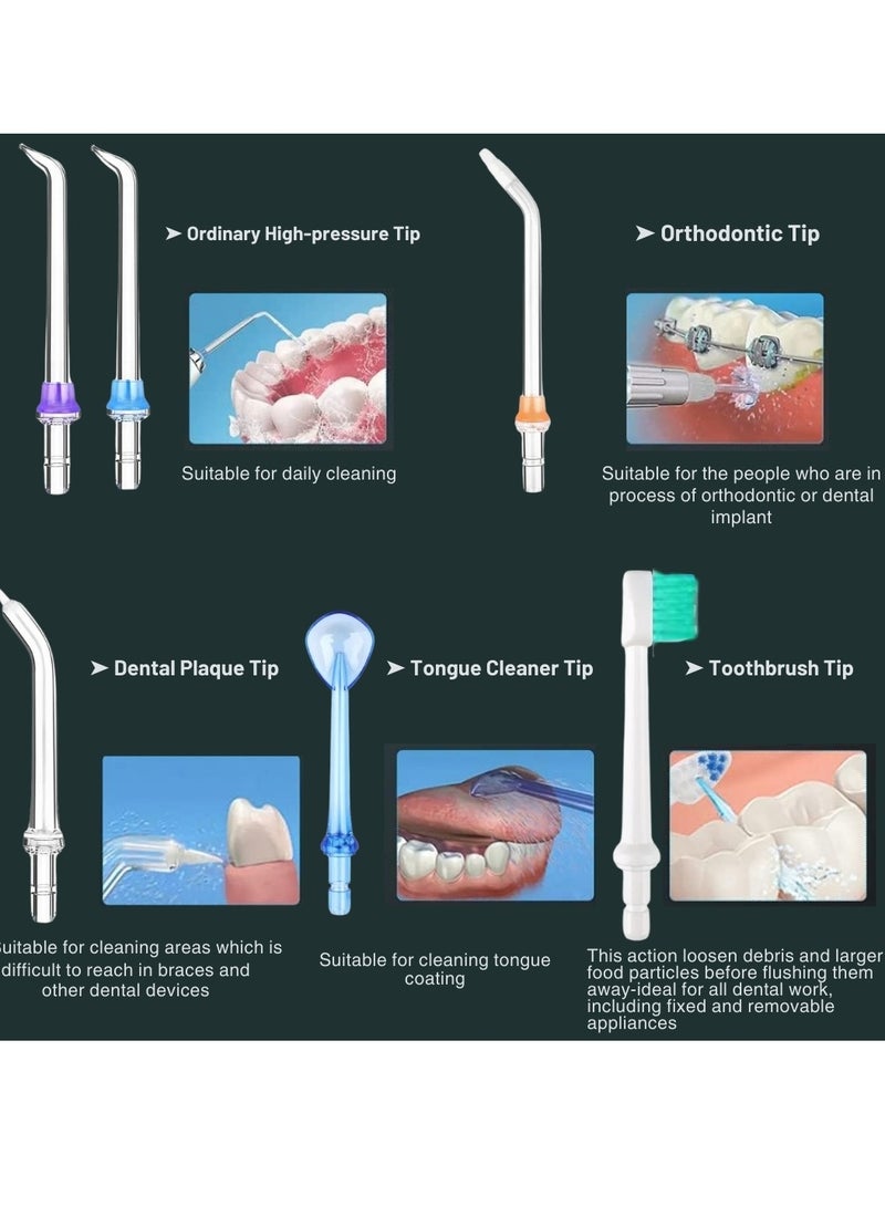 Cordless Water Flosser 300ml Tank Electric Dental Oral Irrigator Teeth Cleaner for Teeth Cleaning 5 Modes Dental Oral Irrigator Portable and Rechargeable IPX7 Waterproof Water Flossing