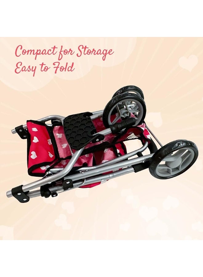 Baby Doll Stroller for Dolls | Play Toy Doll Stroller for Toddlers 3 Year Old Girls Gift | Push Pram Baby Stroller for Dolls, Babydoll Stroller Jogger Baby Carriage for Dolls