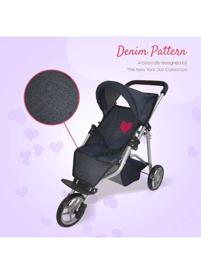 Baby Doll Stroller for Dolls | Play Toy Doll Stroller for Toddlers 3 Year Old Girls Gift | Push Pram Baby Stroller for Dolls, Babydoll Stroller Jogger Baby Carriage for Dolls