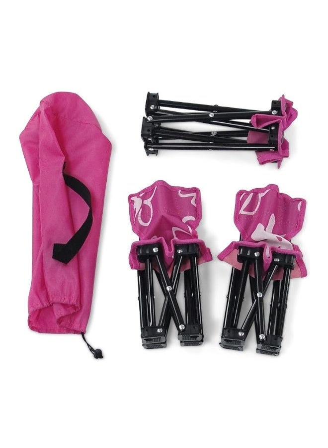 Emily Rose 18 Inch Doll 3-PC Folding Camp Camping Beach Sports Chairs and Table | Doll Furniture is Compatible with16-18