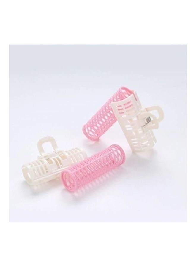 2-Piece Foam Cushion Hair Styling Roller Pink/White