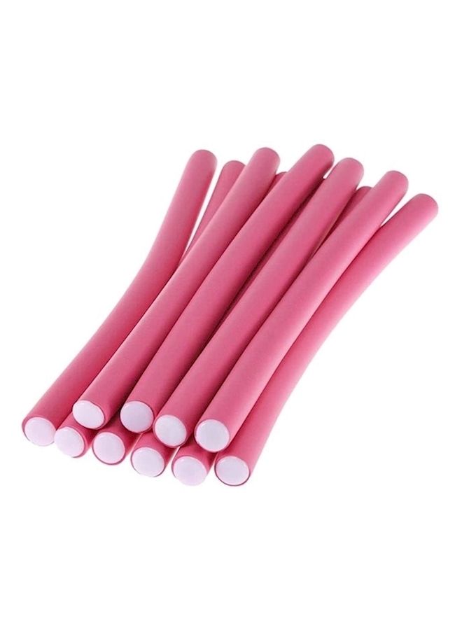 10-Piece Curling Hair Roller Rod Pink