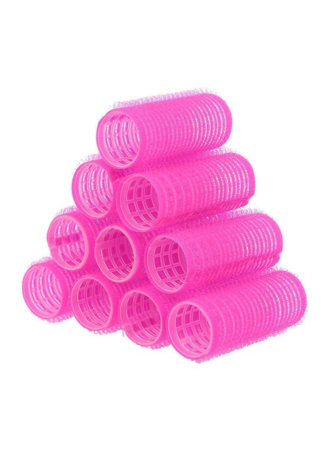 10-Piece Large Self Grip Hair Curl Roller Pink