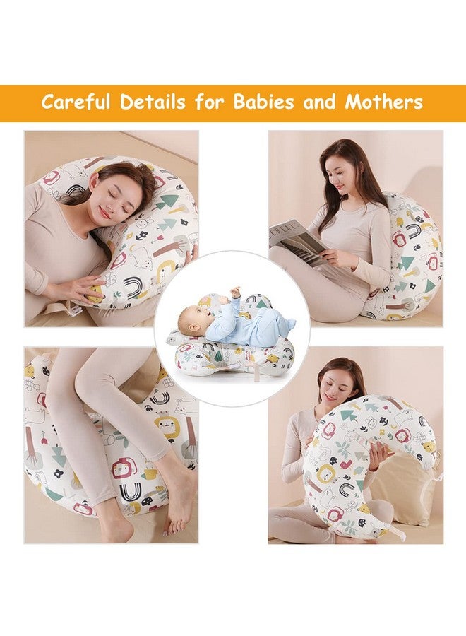 Baby Feeding Pillow For Breastfeeding, Nursing Pillow With Infant Support Cushion, Multi-Purpose Nursing Pad With Removable Neck Belt For Mom Baby Skin Friendly, Fabric, Polyester;Cotton
