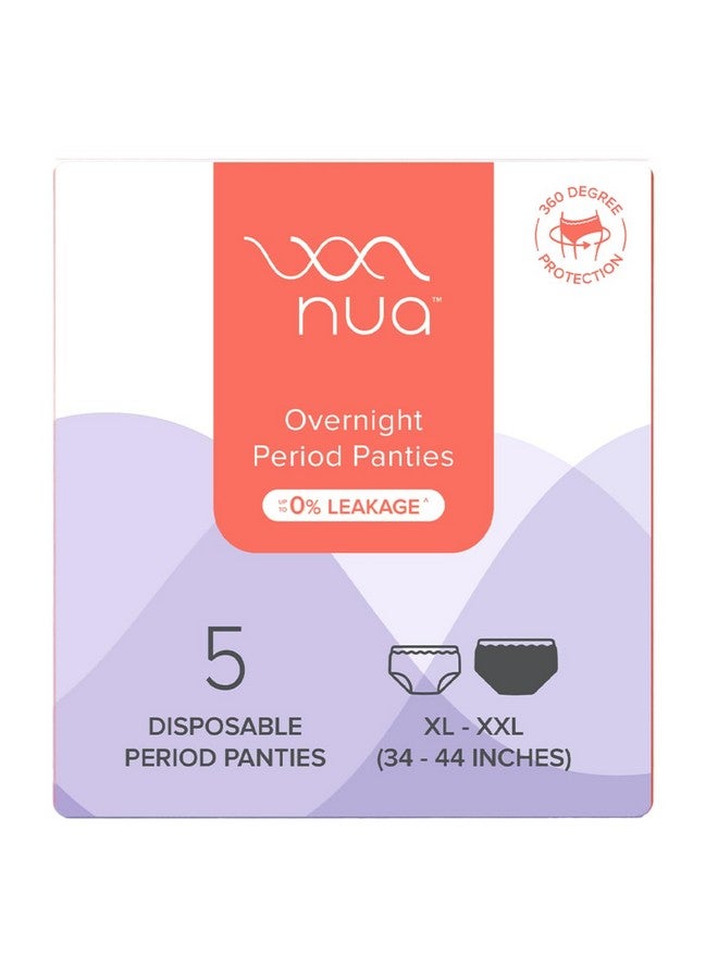 Overnight Disposable Period Panties | Pack Of 5 | (Xl - Xxl) | Heavy Flow Absorbency | Leakproof Protection | Discreet & Secure | Breathable | No Rashes | No Discomfort