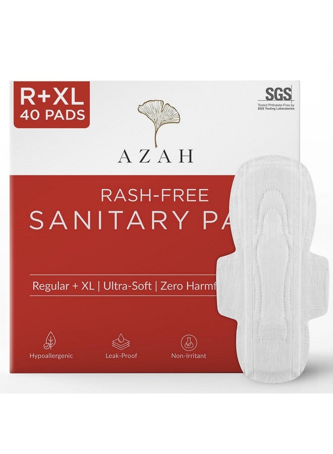 Sanitary Pads For Women (Pack Of 40: 20 Regular + 20Xl) 100% Organic Sanitary Pads For Women Cotton Sanitary Pads For Women | Without Disposable Bag