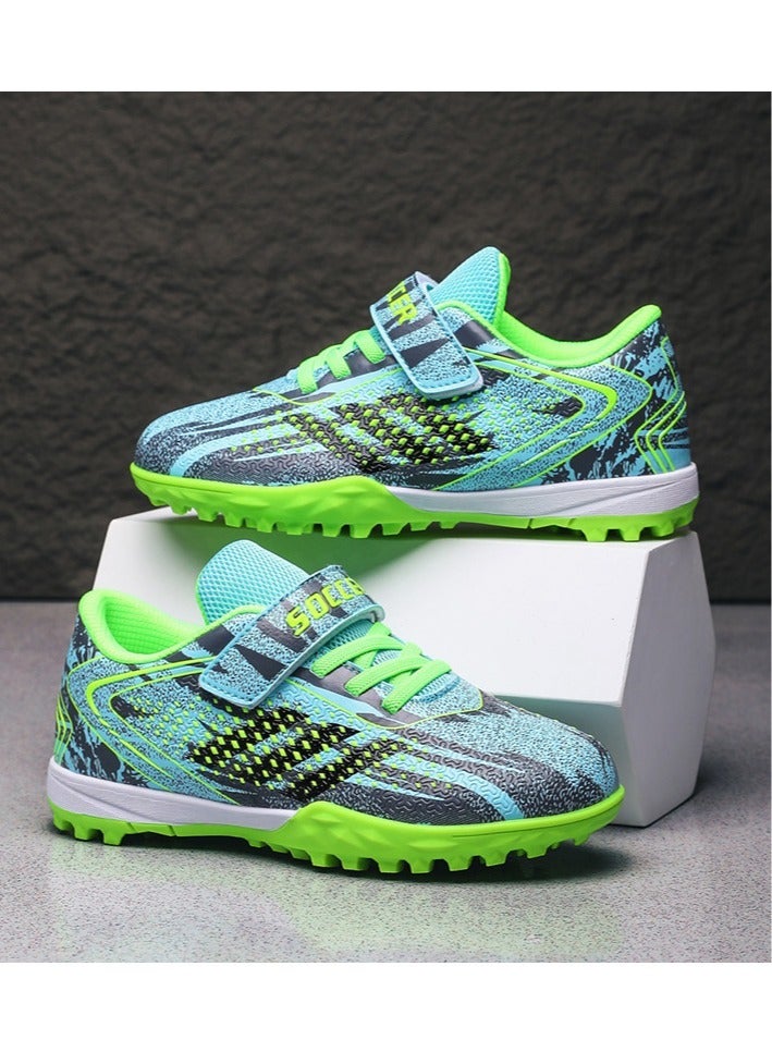 Velcro Football Shoes For Running Tracks And Lawns, Training Shoes For Feenage Foys And Firls With Broken Nails, Low-Top Breathable Sports Shoes