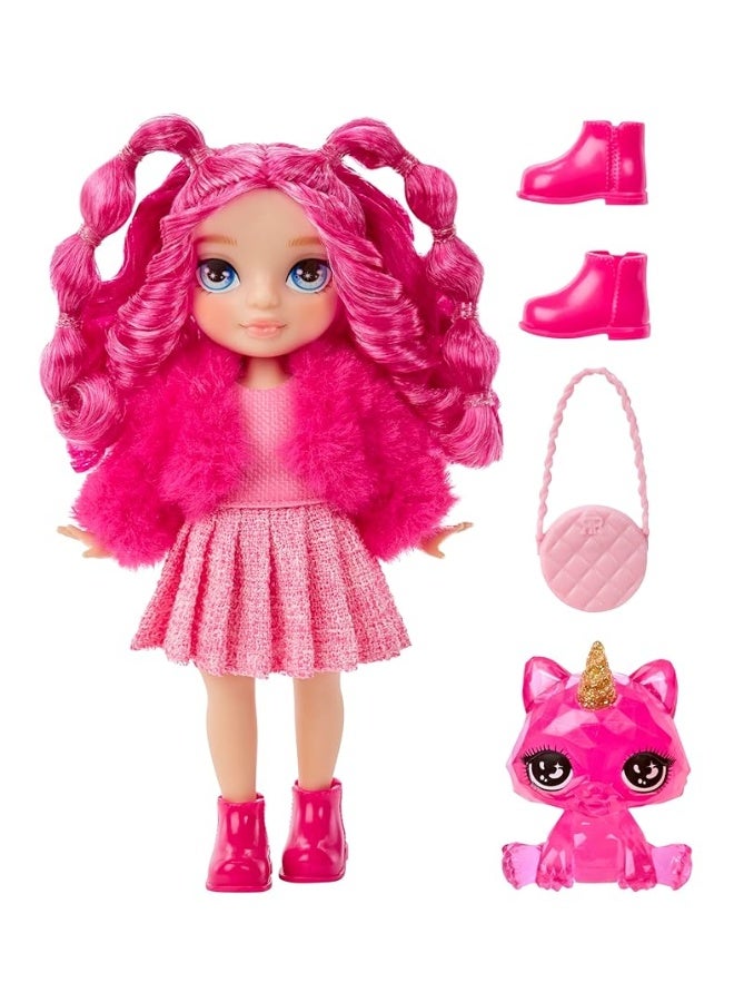 Rainbow High Littles  Magenta Monroe Pink 55 Posable Small Doll with Purse Magical Pet Kitty Girls Toy Gift Kids Ages 412 Years