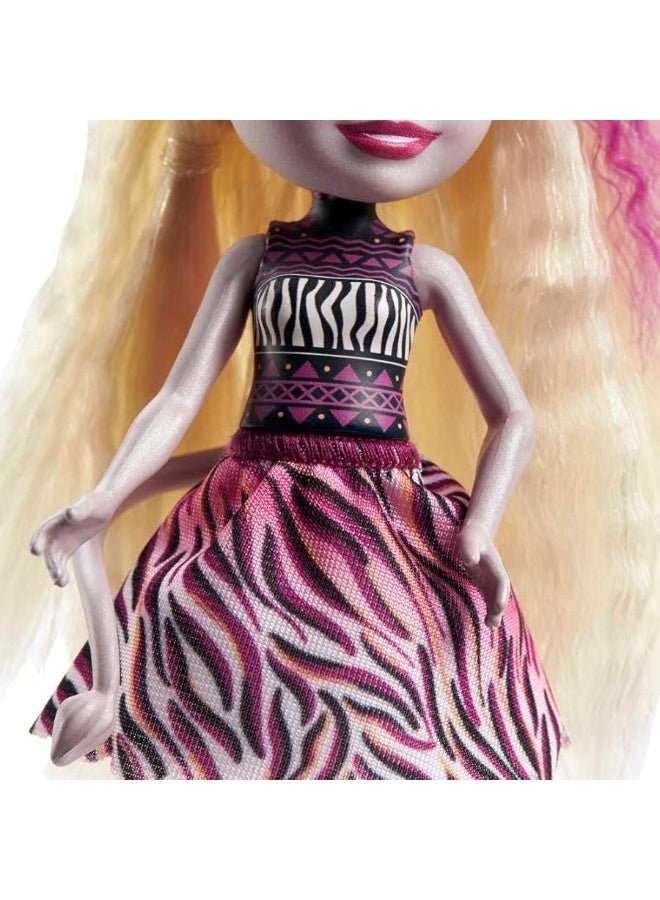 Enchantimals Zadie Zebra Doll (6-in) & Ref Animal Friend Figure from Sunny Savanna Collection, Small Doll with Removable Skirt and Accessories, Great Gift for 3 to 8 Year Olds