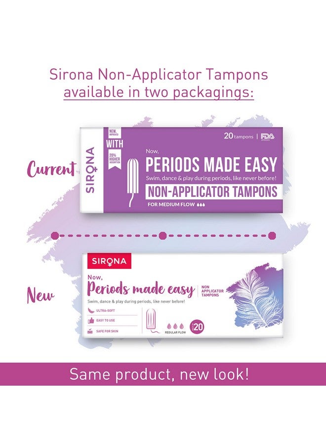 Period Made Easy Tampons - 20 Piece (Pack Of 2) | For Medium & Regular Flow | Biodegradable Tampons | Fda Approved