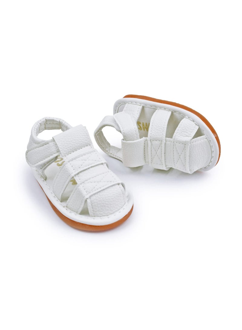 Baby Boys Girls Squeaky Sandals Non-Slip Soft Rubber Sole Closed Toe Infant Summer Outdoor Shoes Toddler First Walkers