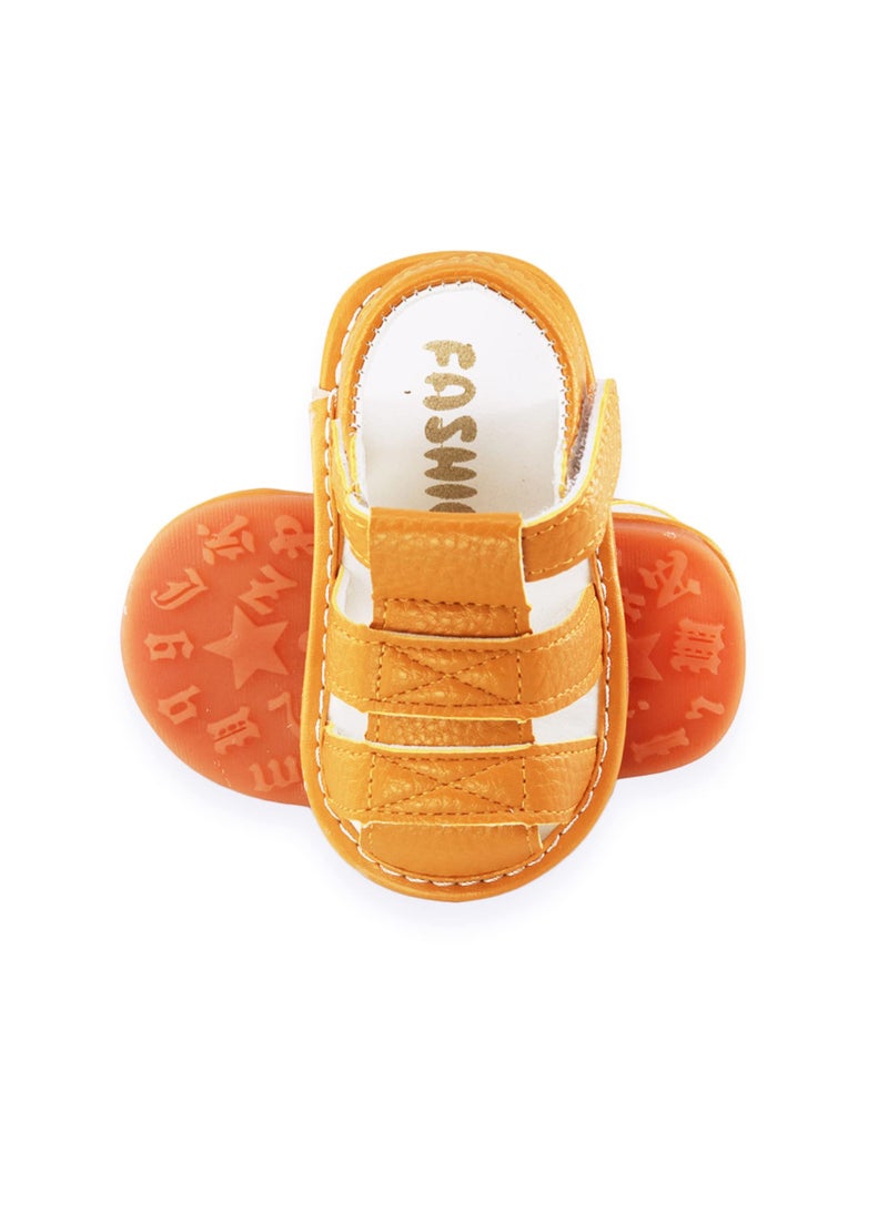 Baby Boys Girls Squeaky Sandals Non-Slip Soft Rubber Sole Closed Toe Infant Summer Outdoor Shoes Toddler First Walkers