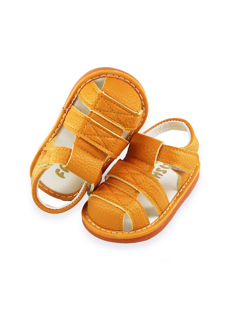 Baby Boys Girls Squeaky Sandals Non-Slip Soft Rubber Sole Closed Toe Infant Summer Outdoor Shoes Toddler First Walkers