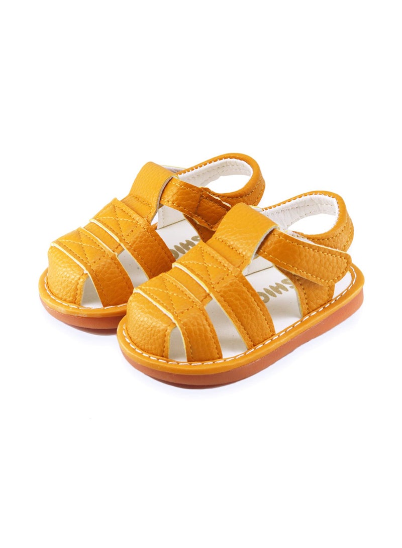 Baby Boys Girls Squeaky Sandals Non-Slip Soft Rubber Sole Closed Toe Infant Summer Outdoor Shoes Toddler First Walkers