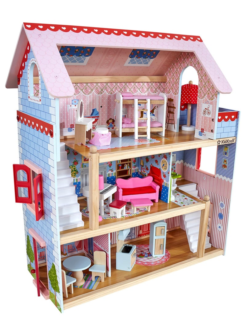 Annabelle Wooden Doll House With Furniture And Accessories