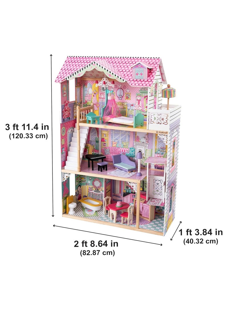 Annabelle Wooden Doll House With Furniture And Accessories