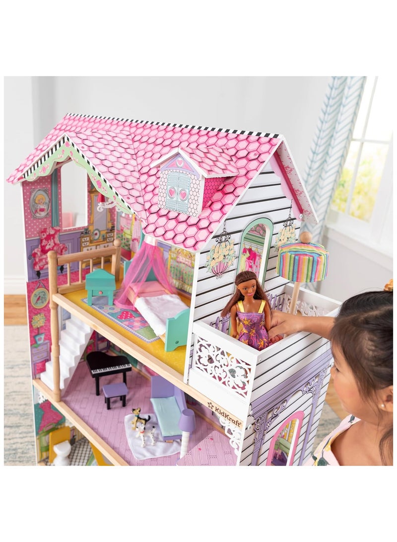 Annabelle Wooden Doll House With Furniture And Accessories