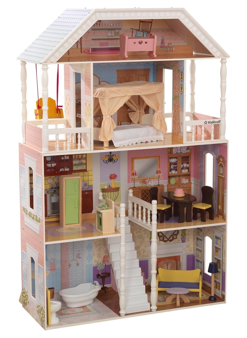 Savannah Wooden Dollhouse with Furniture and Accessories