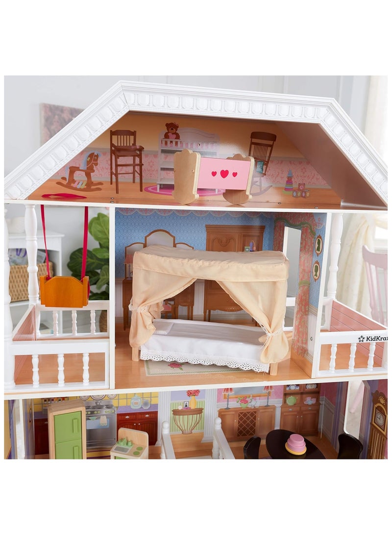 Savannah Wooden Dollhouse with Furniture and Accessories