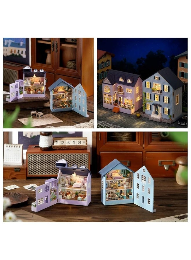 Kisoy Romantic and Cute Dollhouse Miniature DIY House Kit Creative Room Perfect DIY Gift for Friends, Lovers and Families (Molan House)