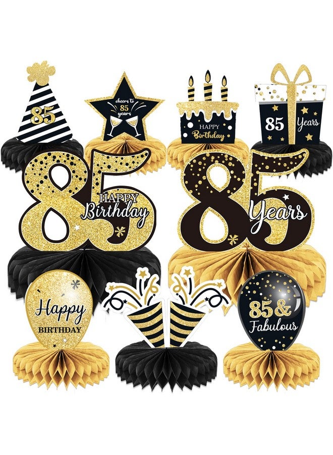 9 Pieces 85Th Birthday Decorations 75Th Birthday Centerpieces For Tables Decorations Cheers To 85 Years Honeycomb Table Topper Happy 85Th Birthday Decorations For Men And Woman Eightyfive Years