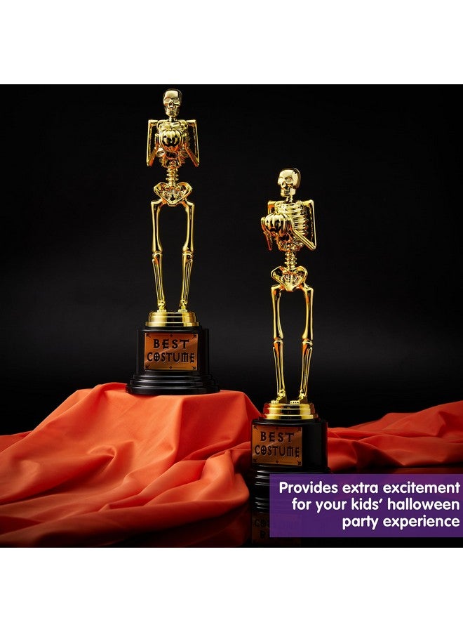 2 Pcs Halloween Trophy Awards Best Costume Skeleton 11.25 X 3.5 For Halloween Medals Party Favor Prizes, Trick Or Treat, Costume Contest Trophy, School Classroom Rewards, Treats For Kids