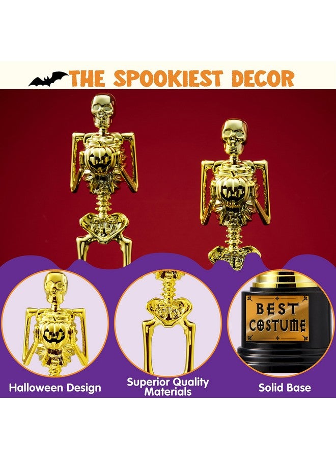 2 Pcs Halloween Trophy Awards Best Costume Skeleton 11.25 X 3.5 For Halloween Medals Party Favor Prizes, Trick Or Treat, Costume Contest Trophy, School Classroom Rewards, Treats For Kids