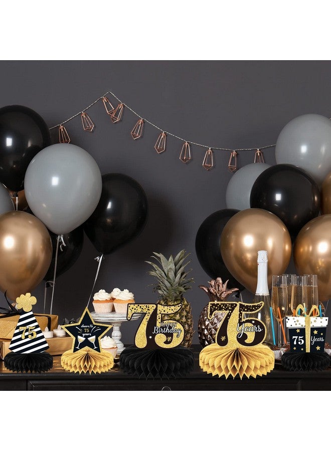 9 Pieces 75Th Birthday Decorations 75Th Birthday Centerpieces For Tables Decorations Cheers To 75 Years Honeycomb Table Topper Happy 75Th Birthday Decorations For Men And Woman Seventyfive Years