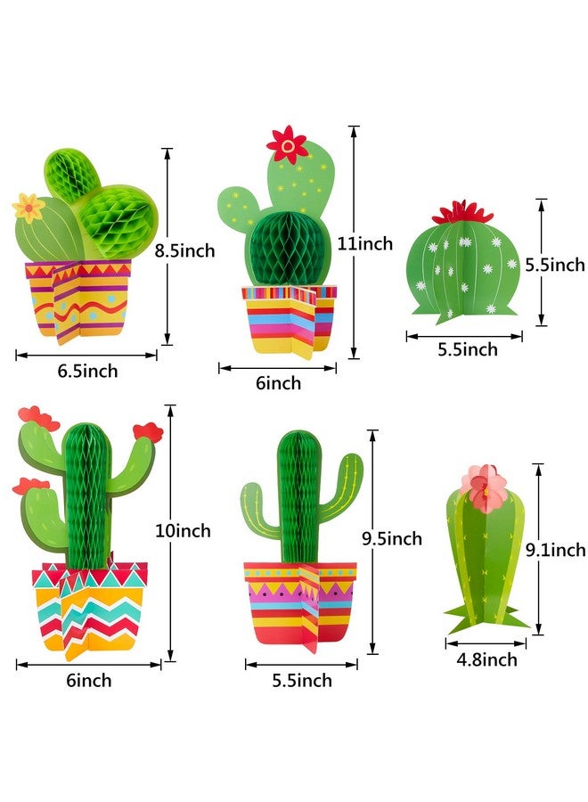 6 Pieces Cactus Party Decorations Kit Includes 4 Pieces Cactus Honeycomb Table Centerpieces And 2 Pieces Cactus Paper Cutouts For Fiesta Cinco De Mayo Mexican Theme Party Birthday Baby Shower