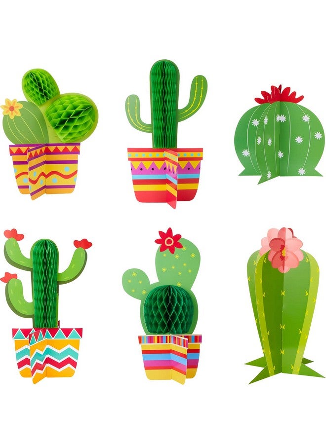 6 Pieces Cactus Party Decorations Kit Includes 4 Pieces Cactus Honeycomb Table Centerpieces And 2 Pieces Cactus Paper Cutouts For Fiesta Cinco De Mayo Mexican Theme Party Birthday Baby Shower