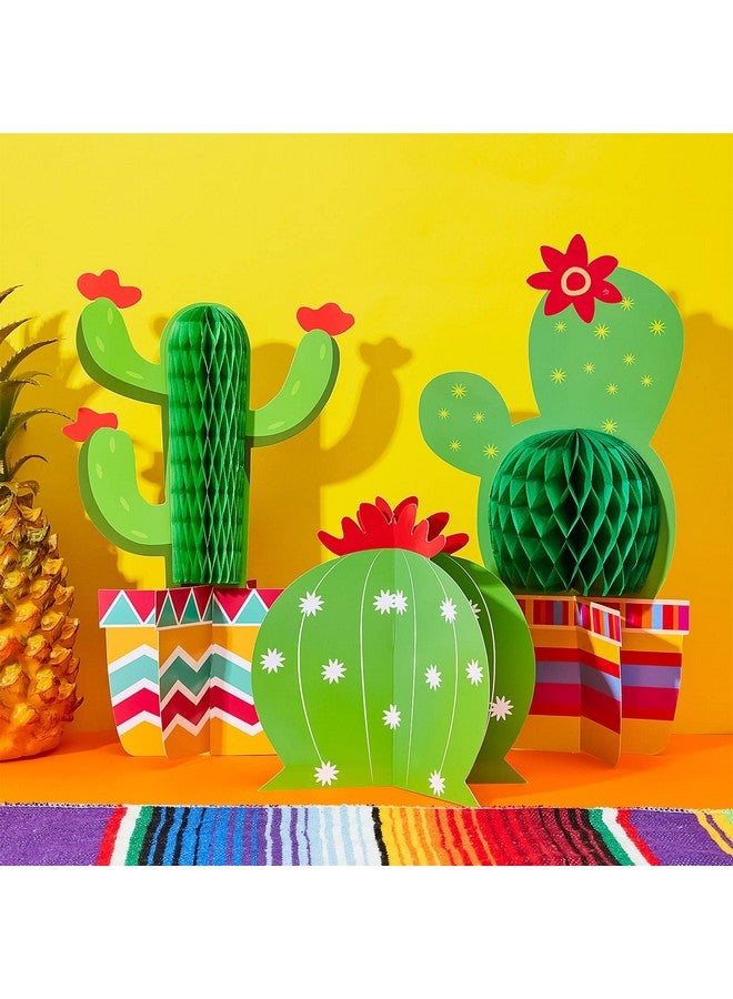 6 Pieces Cactus Party Decorations Kit Includes 4 Pieces Cactus Honeycomb Table Centerpieces And 2 Pieces Cactus Paper Cutouts For Fiesta Cinco De Mayo Mexican Theme Party Birthday Baby Shower