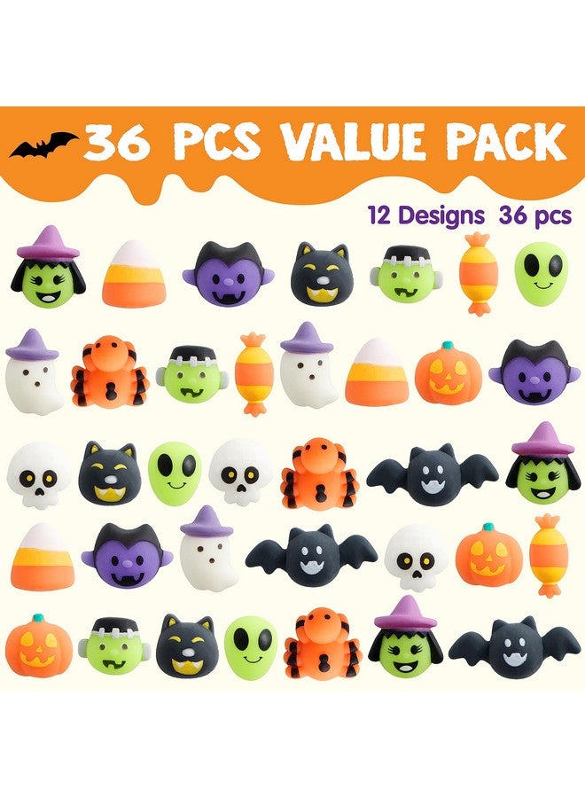 36 Pcs Halloween Mochi Squishy Toy In Blind Bags With 12 Halloween Characters For Stress Relief, Halloween Mystery Toy Surprise Bag For Kids Halloween Party Favors, Halloween Goodie Fillers