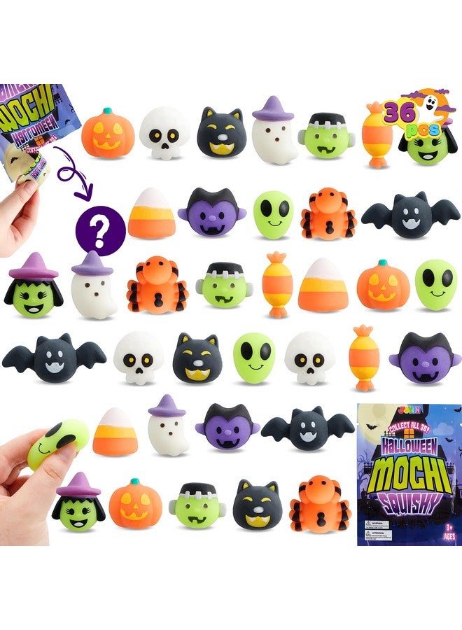 36 Pcs Halloween Mochi Squishy Toy In Blind Bags With 12 Halloween Characters For Stress Relief, Halloween Mystery Toy Surprise Bag For Kids Halloween Party Favors, Halloween Goodie Fillers