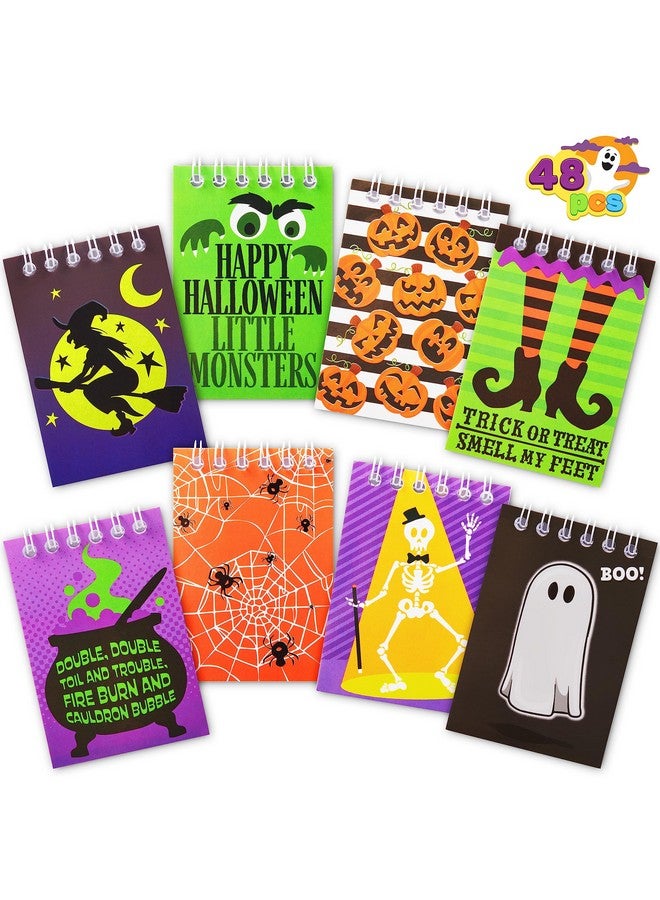 48 Pcs Halloween Spooky Notepad Set In 8 Designs, Halloween Note Pads For Kids Girls Boys Classroom Favors Trick Or Treat Kids Gift Set Halloween Goodie Bags Halloween Party Favors