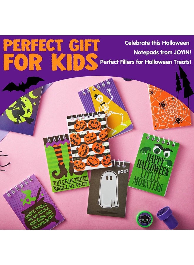 48 Pcs Halloween Spooky Notepad Set In 8 Designs, Halloween Note Pads For Kids Girls Boys Classroom Favors Trick Or Treat Kids Gift Set Halloween Goodie Bags Halloween Party Favors