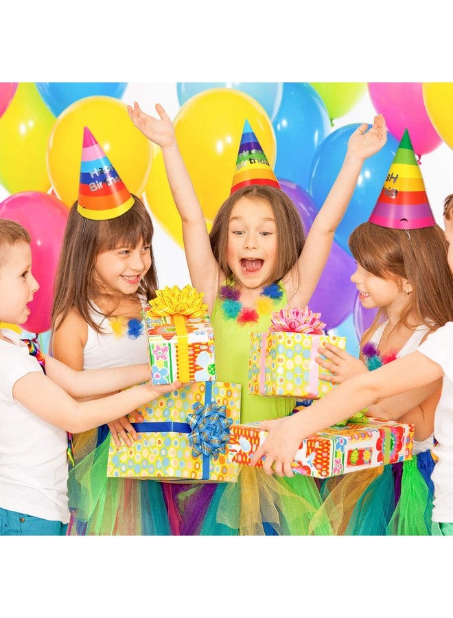 20 Pieces Rainbow Cone Hats For Kids And Adults - Colorful Paper Hats For Birthday Parties, Classroom, Family, Kindergarten, Preschool (Bright Style)