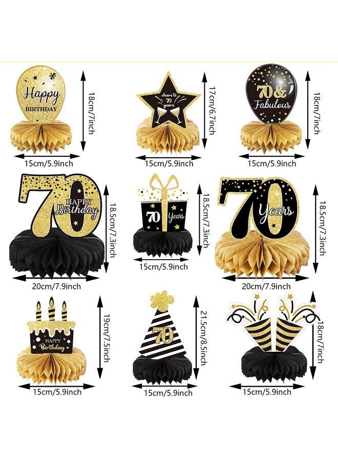 9 Pieces 70Th Birthday Decoration 70Th Birthday Centerpieces For Tables Decorations Cheers To 70 Years Honeycomb Table Topper For Men And Women Seventy Years Birthday Party Decoration Supplies(70Th)